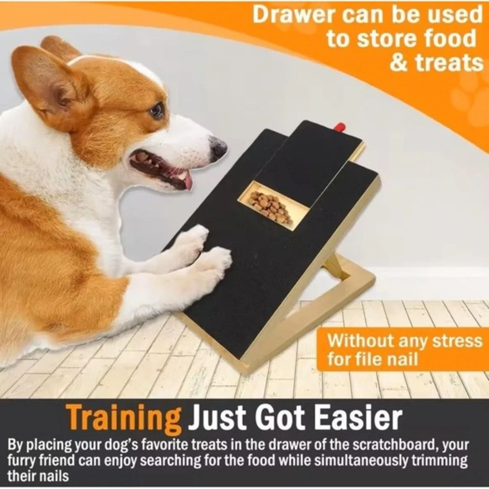 Dog Scratch Pad For Nails With Treat Compartment And Extra Filing Paper New